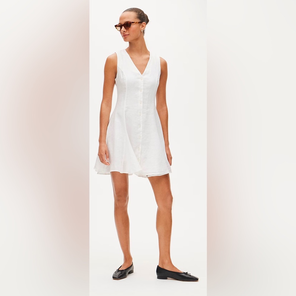Jcrew Linen mini dress white size 0